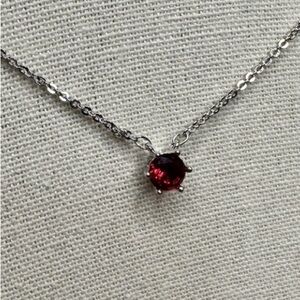 White Gold Necklace with Ruby Gemstone